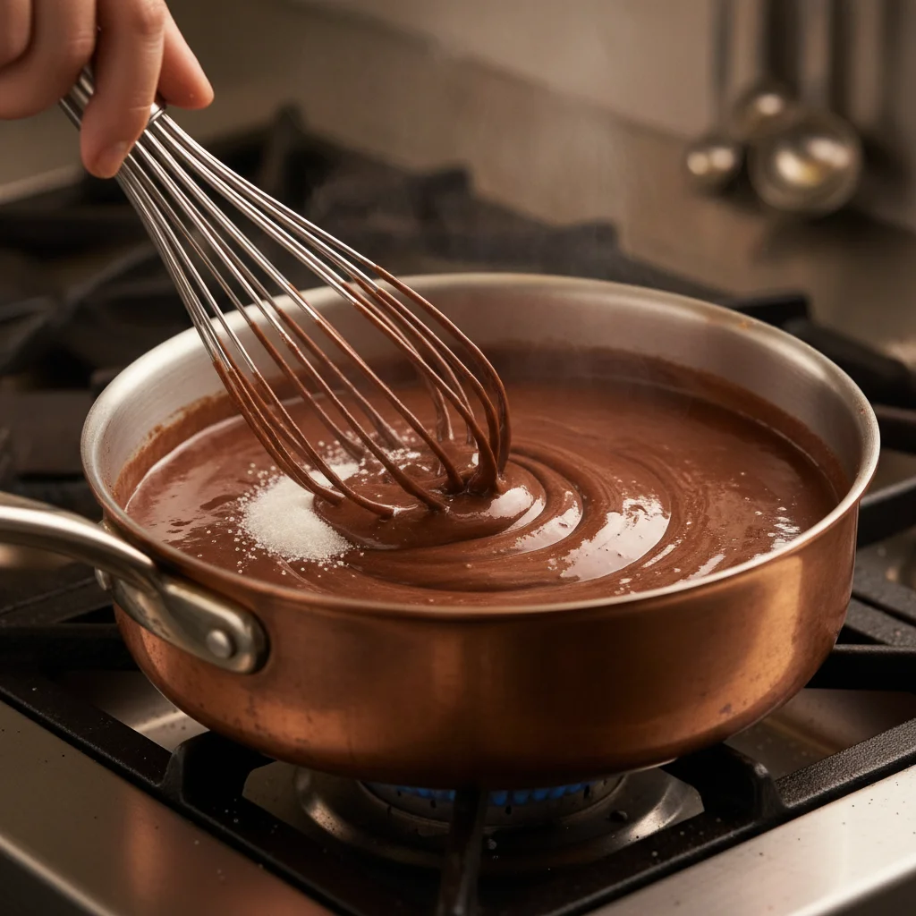 Whisk Dry Ingredients & Milk in Heavy Saucepan